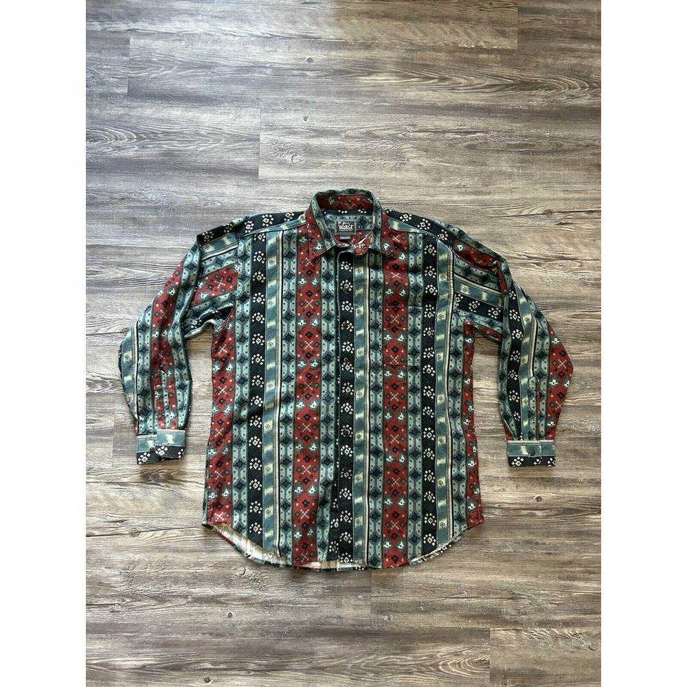 Vintage Woolrich Flannel Shirt Mens XL Aztec Southwest‎ Navajo Made In USA